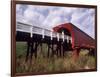 Woman on Roseman Bridge, Madison County, Iowa, USA-Bill Bachmann-Framed Photographic Print