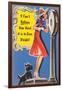 Woman on Scale with Scottie Dog-null-Framed Art Print