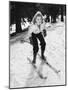 Woman on Skiis with Knees Bent-null-Mounted Photo