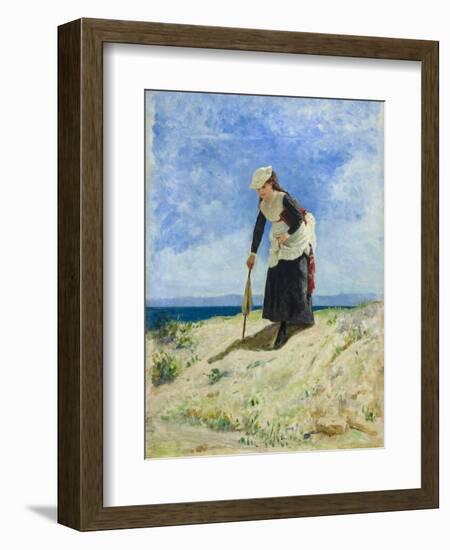 Woman on the beach, circa 1875-Giuseppe or Joseph de Nittis-Framed Giclee Print