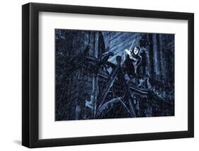 Woman on the Notre Dame De Paris Cathedral-Netfalls-Framed Photographic Print