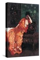 Woman on the Sofa (Donna Sul Divano)-Giuseppe De Nittis-Stretched Canvas