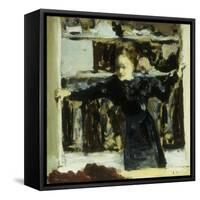 Woman Opening a Window-Edouard Vuillard-Framed Stretched Canvas