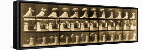 Woman Opening Umbrella from 'Animal Locomotion' Series, C.1887-Eadweard Muybridge-Framed Stretched Canvas