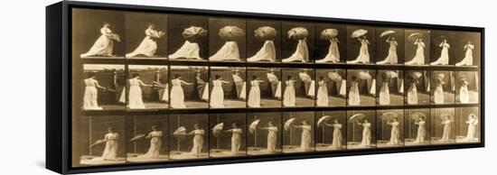 Woman Opening Umbrella from 'Animal Locomotion' Series, C.1887-Eadweard Muybridge-Framed Stretched Canvas