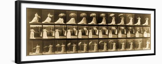 Woman Opening Umbrella from 'Animal Locomotion' Series, C.1887-Eadweard Muybridge-Framed Giclee Print