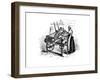 Woman Operating a Power Loom for Weaving Cotton, C1840-null-Framed Giclee Print