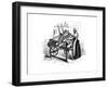 Woman Operating a Power Loom for Weaving Cotton, C1840-null-Framed Giclee Print