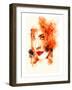 Woman Orange Face Illustration-null-Framed Art Print