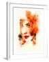 Woman Orange Face Illustration-null-Framed Art Print