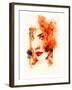 Woman Orange Face Illustration-null-Framed Art Print