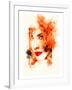 Woman Orange Face Illustration-null-Framed Art Print