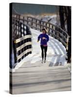 Woman Out for a Fitness Run-null-Stretched Canvas