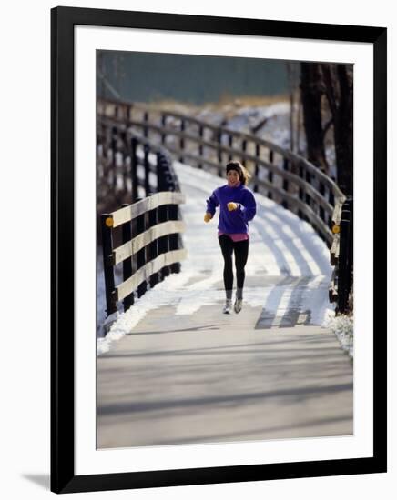 Woman Out for a Fitness Run-null-Framed Photographic Print