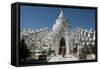 Woman Outside Hsinbyume (Or Myatheindan) Pagoda, Mingun, Myanmar (Burma)-Annie Owen-Framed Stretched Canvas