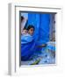 Woman Painting Her House, Jodhpur, Rajasthan, India-Bruno Morandi-Framed Photographic Print