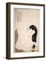 Woman Painting Herself. Sd. Artwork by Utamaro KITAGAWA (1753-1806).-Kitagawa Utamaro-Framed Giclee Print