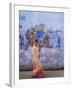 Woman Passing Mural, Bundi, Rajasthan, India-Ian Trower-Framed Photographic Print