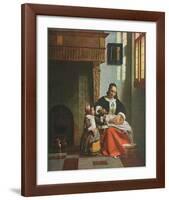 Woman Peeling Apples, e.g.1663-Pieter Hooch-Framed Art Print