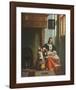 Woman Peeling Apples, e.g.1663-Pieter Hooch-Framed Art Print