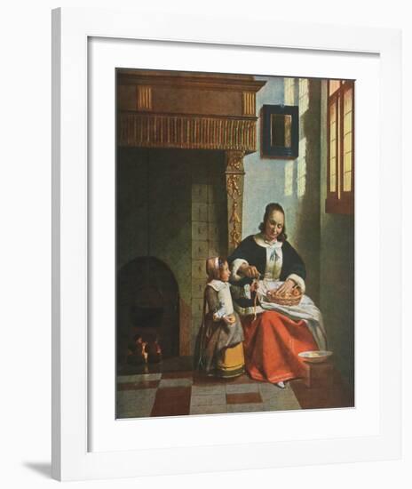 Woman Peeling Apples, e.g.1663-Pieter Hooch-Framed Art Print