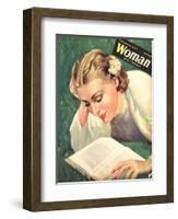 Woman, People Reading Books, Women Magazine, UK, 1942-null-Framed Giclee Print