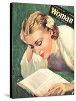 Woman, People Reading Books, Women Magazine, UK, 1942-null-Stretched Canvas