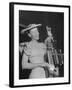 Woman Performing Onstage at the Grand Ole Opry-Ed Clark-Framed Photographic Print