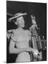 Woman Performing Onstage at the Grand Ole Opry-Ed Clark-Mounted Photographic Print