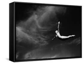 Woman Performing Swan Dive-Bettmann-Framed Stretched Canvas