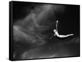 Woman Performing Swan Dive-Bettmann-Framed Stretched Canvas