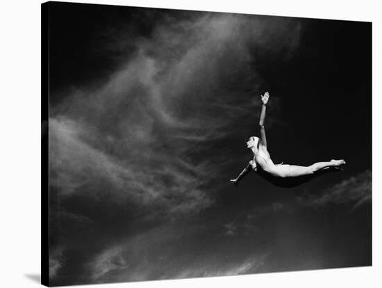 Woman Performing Swan Dive-Bettmann-Stretched Canvas