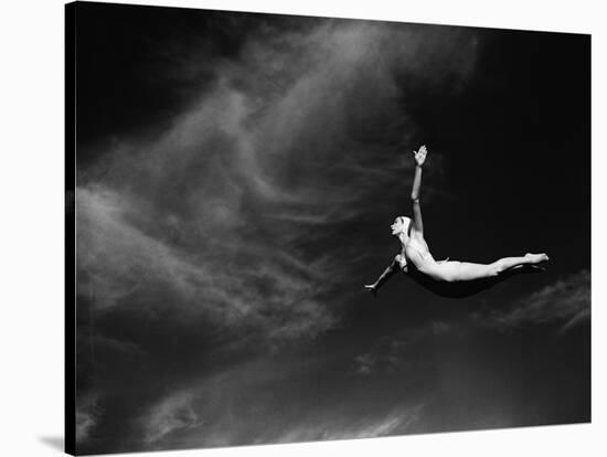 Woman Performing Swan Dive-Bettmann-Stretched Canvas