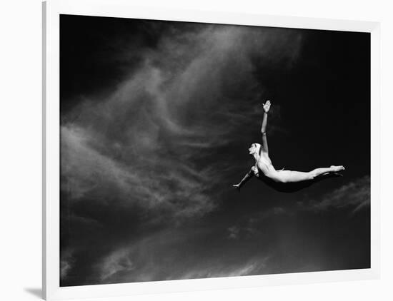 Woman Performing Swan Dive-Bettmann-Framed Photographic Print