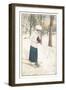 Woman Photographer in Snow-null-Framed Art Print