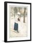 Woman Photographer in Snow-null-Framed Art Print