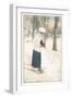 Woman Photographer in Snow-null-Framed Art Print