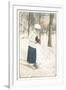 Woman Photographer in Snow-null-Framed Art Print