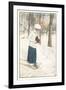 Woman Photographer in Snow-null-Framed Art Print