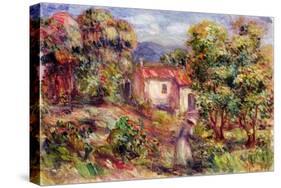 Woman Picking Flowers in the Garden of Les Colettes at Cagnes, 1912-Pierre-Auguste Renoir-Stretched Canvas
