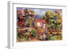 Woman Picking Flowers in the Garden of Les Colettes at Cagnes, 1912-Pierre-Auguste Renoir-Framed Giclee Print