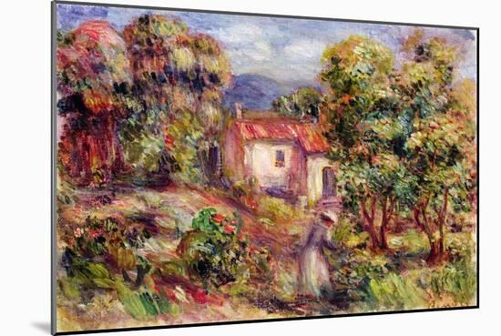 Woman Picking Flowers in the Garden of Les Colettes at Cagnes, 1912-Pierre-Auguste Renoir-Mounted Giclee Print