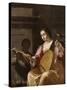 Woman Playing a Lute, 1638-Jean Daret-Stretched Canvas