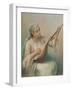 Woman Playing a Lute-Fausto Zonaro-Framed Giclee Print