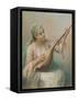 Woman Playing a Lute-Fausto Zonaro-Framed Stretched Canvas