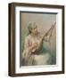 Woman Playing a Lute-Fausto Zonaro-Framed Giclee Print