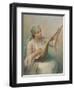 Woman Playing a Lute-Fausto Zonaro-Framed Giclee Print