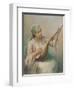 Woman Playing a Lute-Fausto Zonaro-Framed Giclee Print