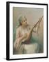 Woman Playing a Lute-Fausto Zonaro-Framed Giclee Print