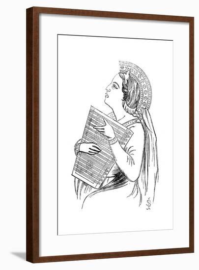 Woman Playing a Playing a Psaltery, C1840-null-Framed Giclee Print